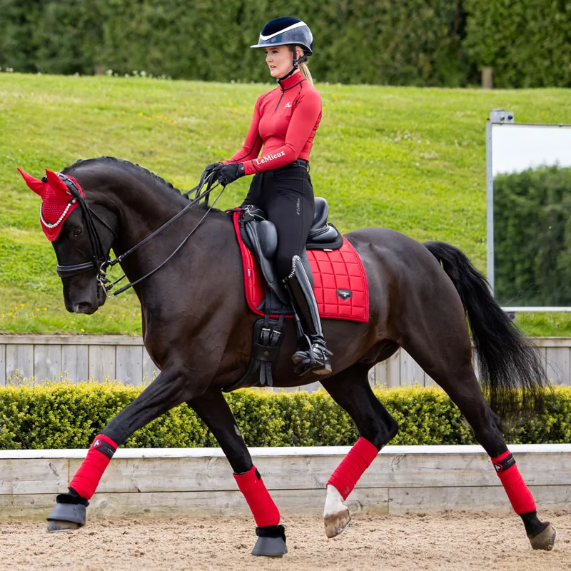 LeMieux Loire Classic Satin Dressage Square - Chilli-3