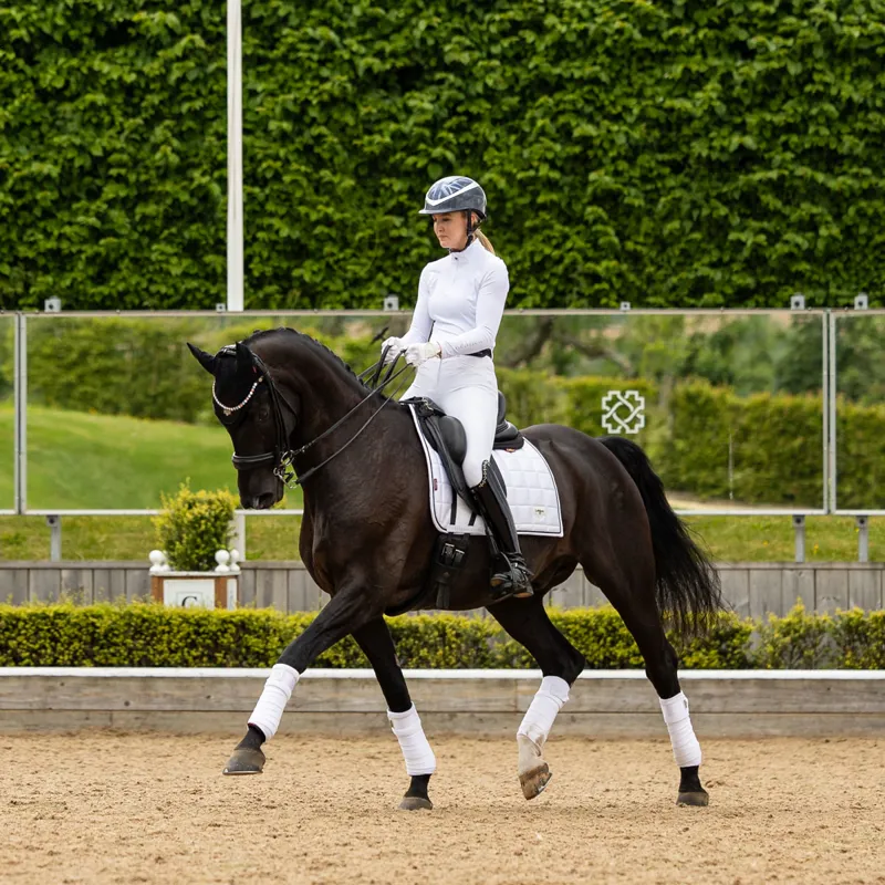 LeMieux Loire Classic Satin Dressage Square - White-7