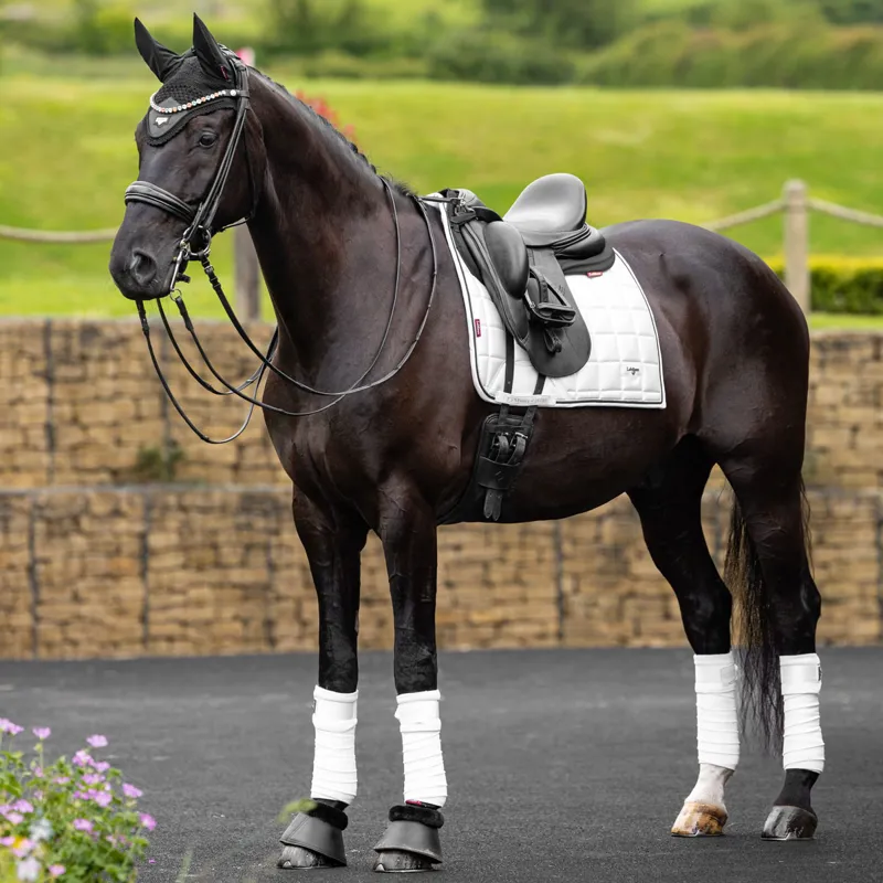LeMieux Loire Classic Satin Dressage Square - White-6