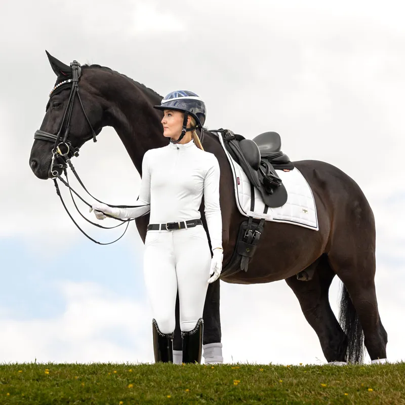 LeMieux Loire Classic Satin Dressage Square - White-5