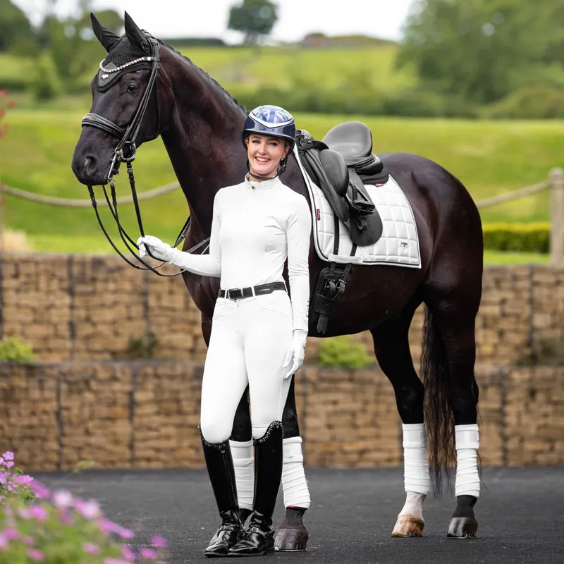 LeMieux Loire Classic Satin Dressage Square - White-4