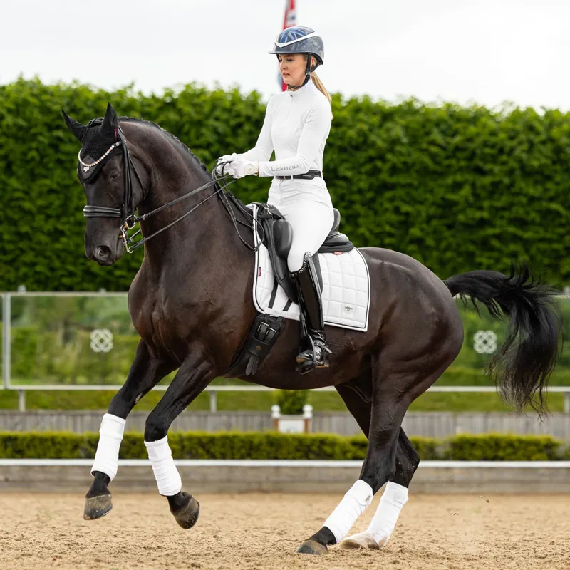 LeMieux Loire Classic Satin Dressage Square - White-3