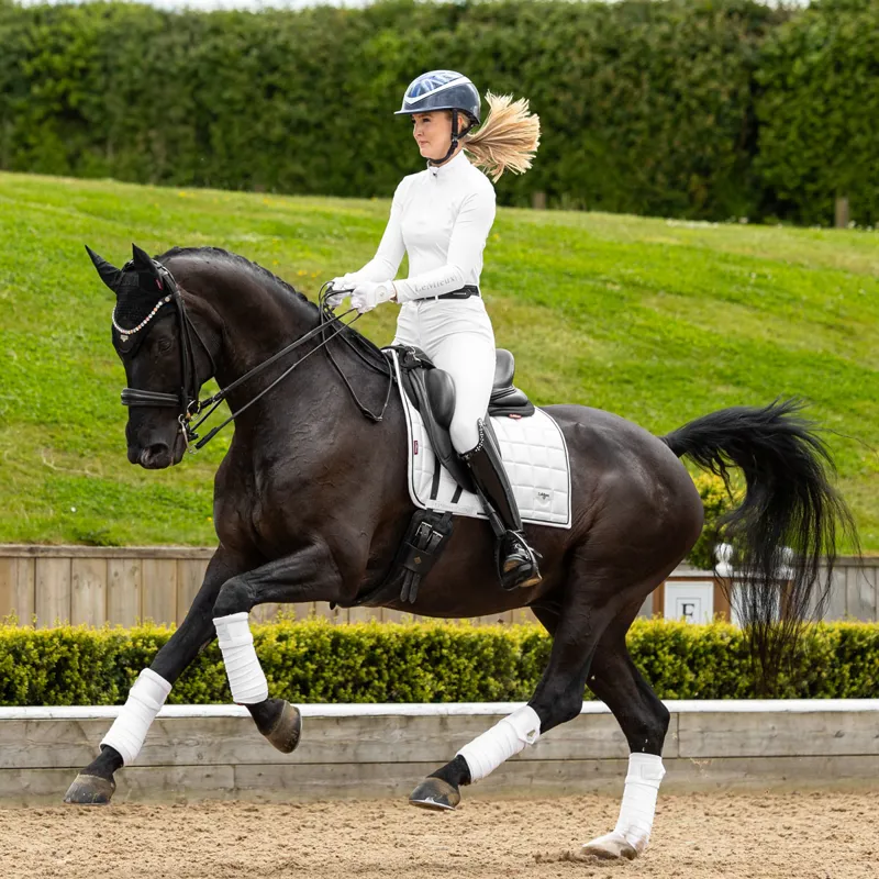 LeMieux Loire Classic Satin Dressage Square - White-2