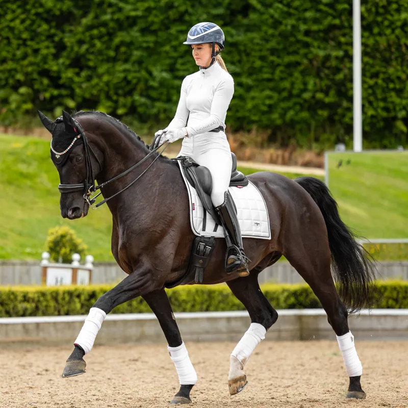 LeMieux Loire Classic Satin Dressage Square - White-1