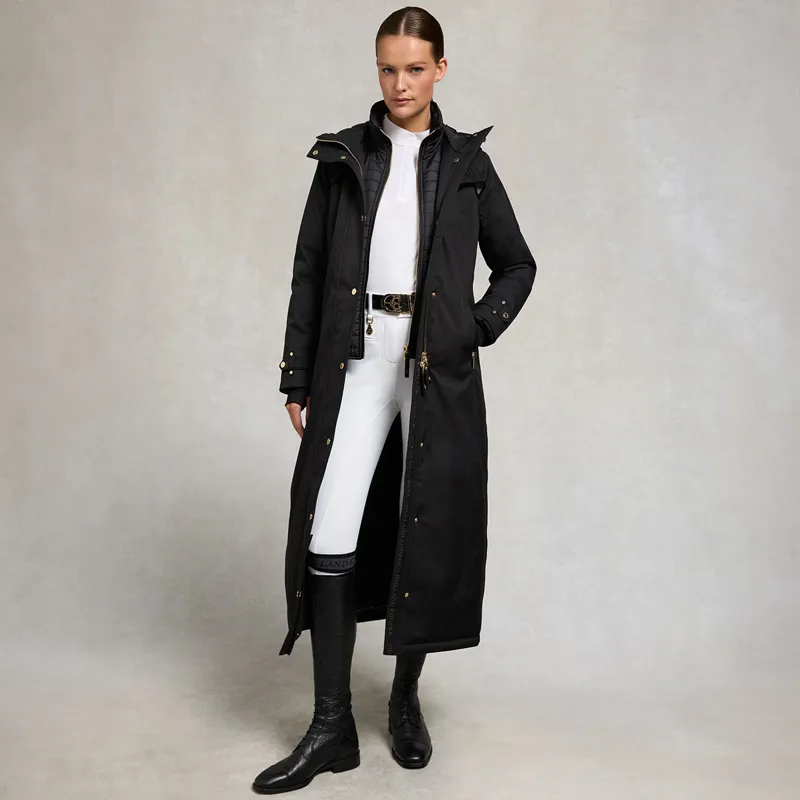 Holland Cooper Longline Womens Waterproof Training Coat - Black-1