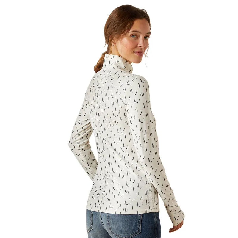 Ariat Lowell 3.0 1/4 Zip Womens Base Layer - Forest Horses-3