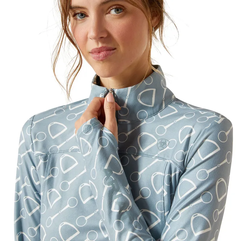 Ariat Lowell 3.0 1/4 Zip Womens Base Layer - Hardwear Print-2