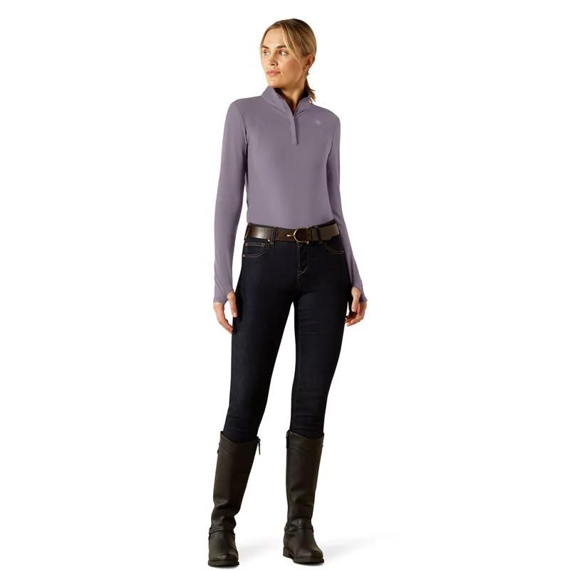 Ariat Lowell 3.0 1/4 Zip Womens Base Layer - Purple Ash-1