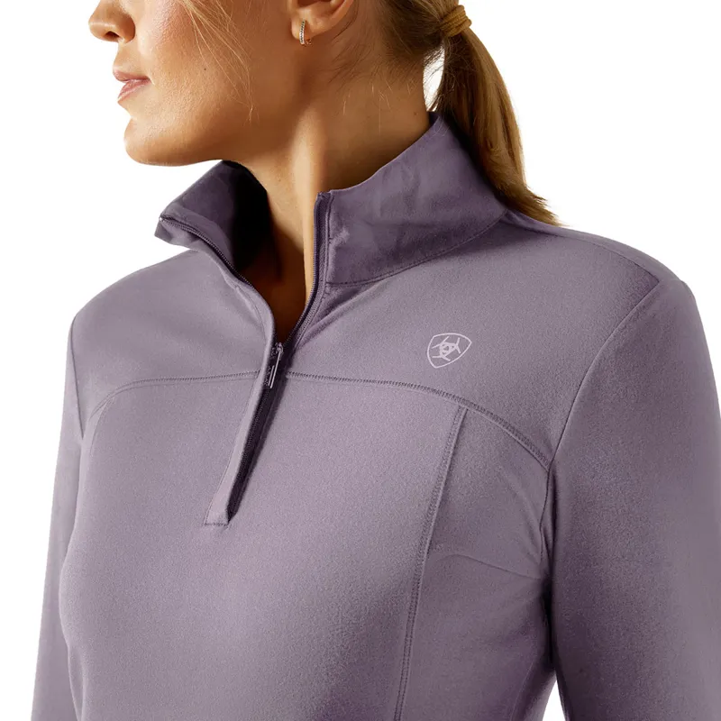 Ariat Lowell 3.0 1/4 Zip Womens Base Layer - Purple Ash-3