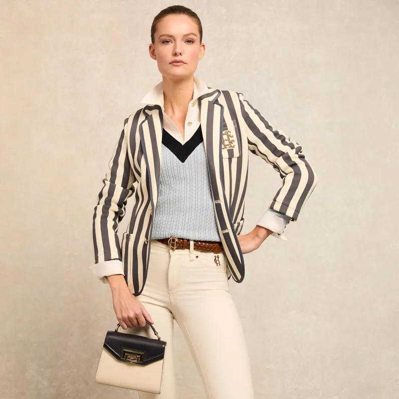 Holland Cooper Lucy Knit V-Neck Ladies Jumper - Pale Blue-1