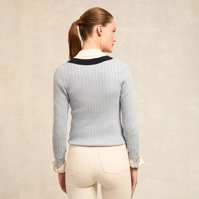 Holland Cooper Lucy Knit V-Neck Ladies Jumper - Pale Blue-2