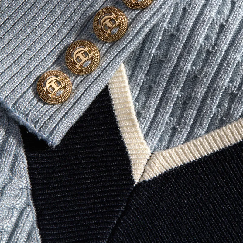 Holland Cooper Lucy Knit V-Neck Ladies Jumper - Pale Blue-4