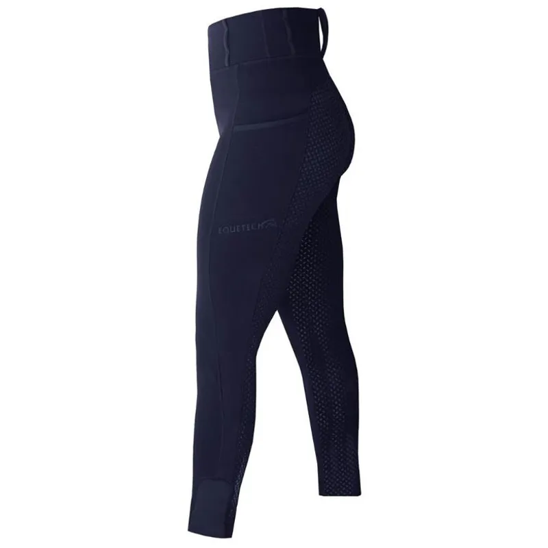 Equetech Luxe Winter Full Grip Womens Pull-On Breeches - Navy-2