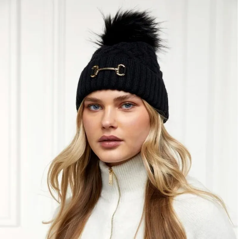 Holland Cooper Horse Bit Bobble Hat - Black-2