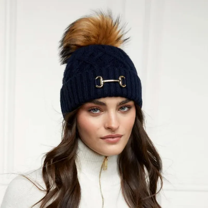 Holland Cooper Horse Bit Bobble Hat - Ink Navy