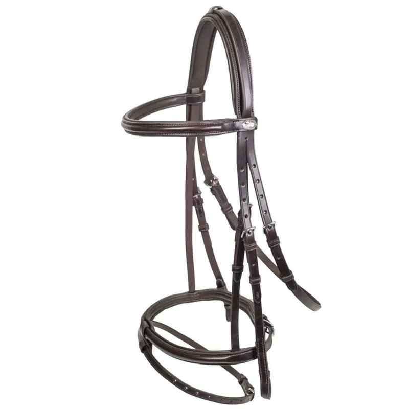 Schockemohle Mannheim Removable Flash Bridle - Brown/Silver