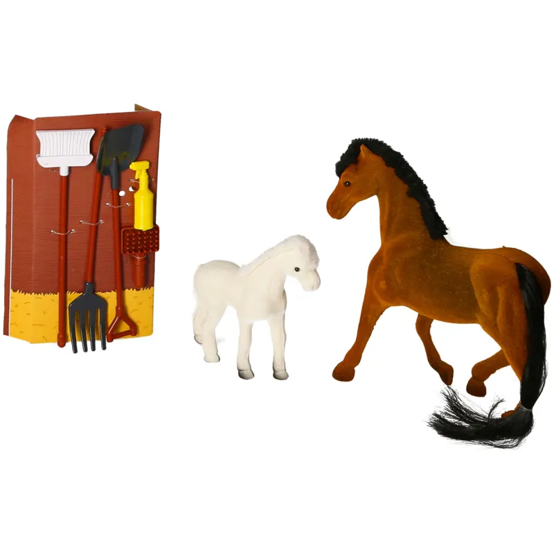 Platinum Horse and Foal Stable Set - Bay