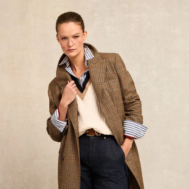 Holland Cooper Melissa V-Neck Knit Ladies Jumper - Natural-1