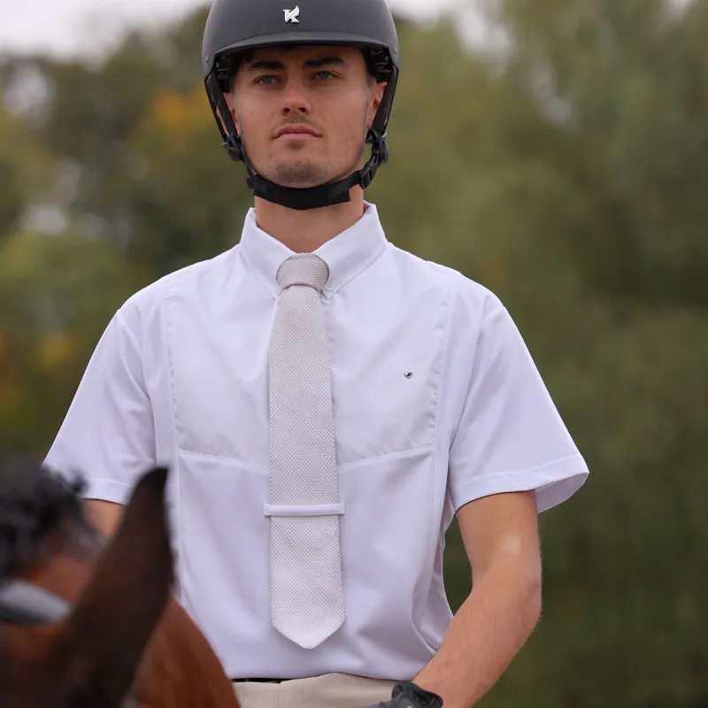 Aubrion Mens Short Sleeve Competition Shirt - White-2