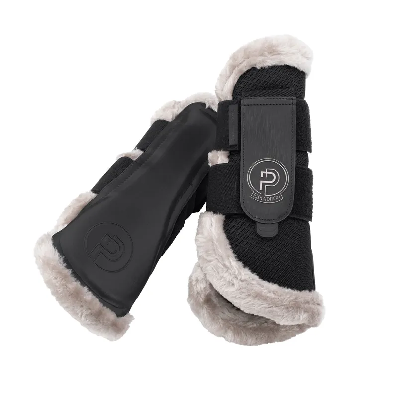 Eskadron Platinum Mesh Faux Fur Tendon Boots - Black