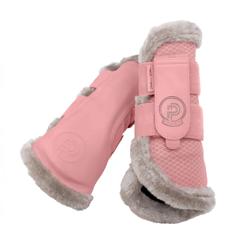 Eskadron Platinum Mesh Faux Fur Tendon Boots - Soft Rouge