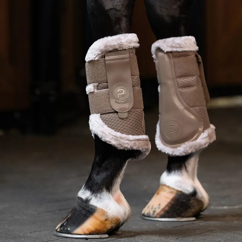 Eskadron Platinum Mesh Faux Fur Tendon Boots - Smokey Taupe