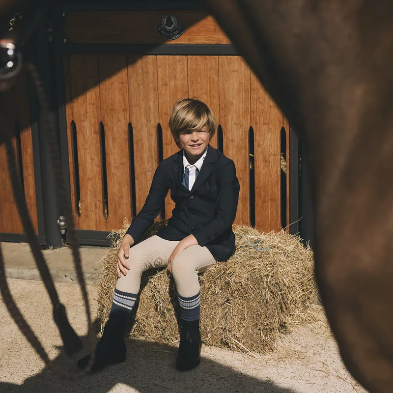 Kentucky Mexico Knee Grip Junior Boys Riding Tights - Beige-8