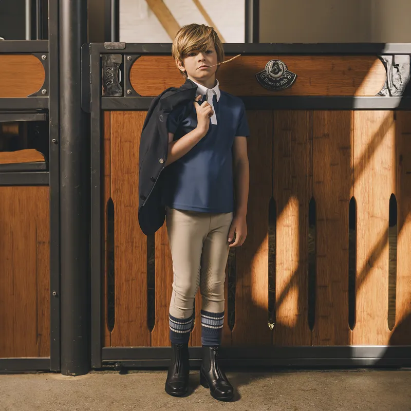 Kentucky Mexico Knee Grip Junior Boys Riding Tights - Beige-5