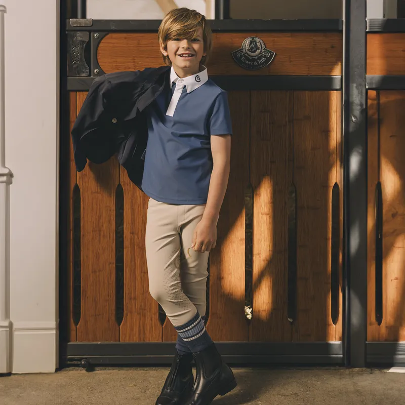 Kentucky Mexico Knee Grip Junior Boys Riding Tights - Beige-4