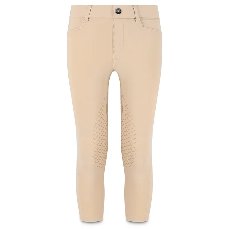 Kentucky Mexico Knee Grip Junior Boys Riding Tights - Beige-1