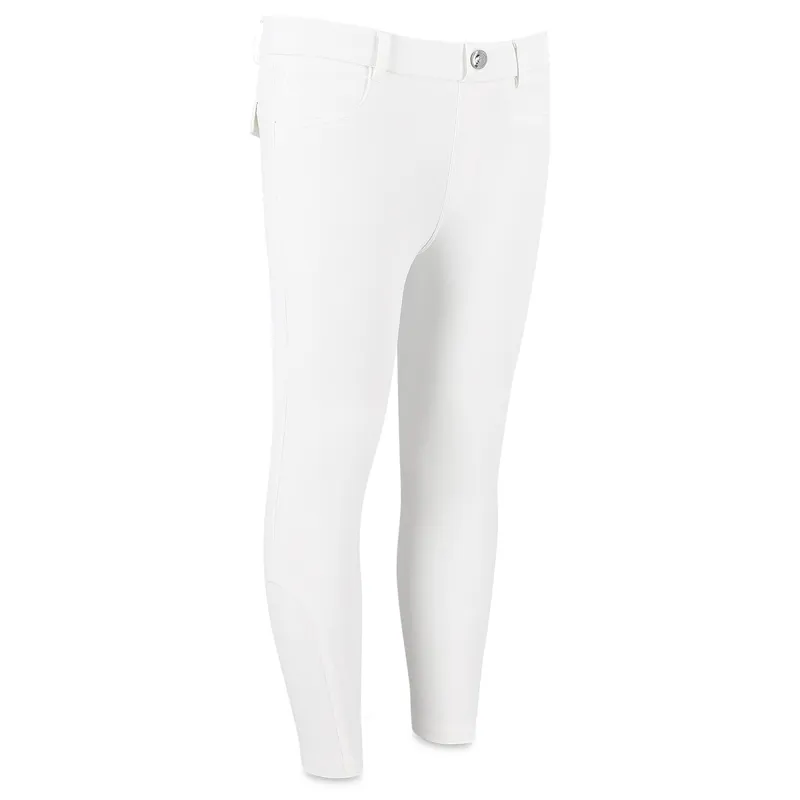 Kentucky Mexico Knee Grip Junior Boys Riding Tights - White