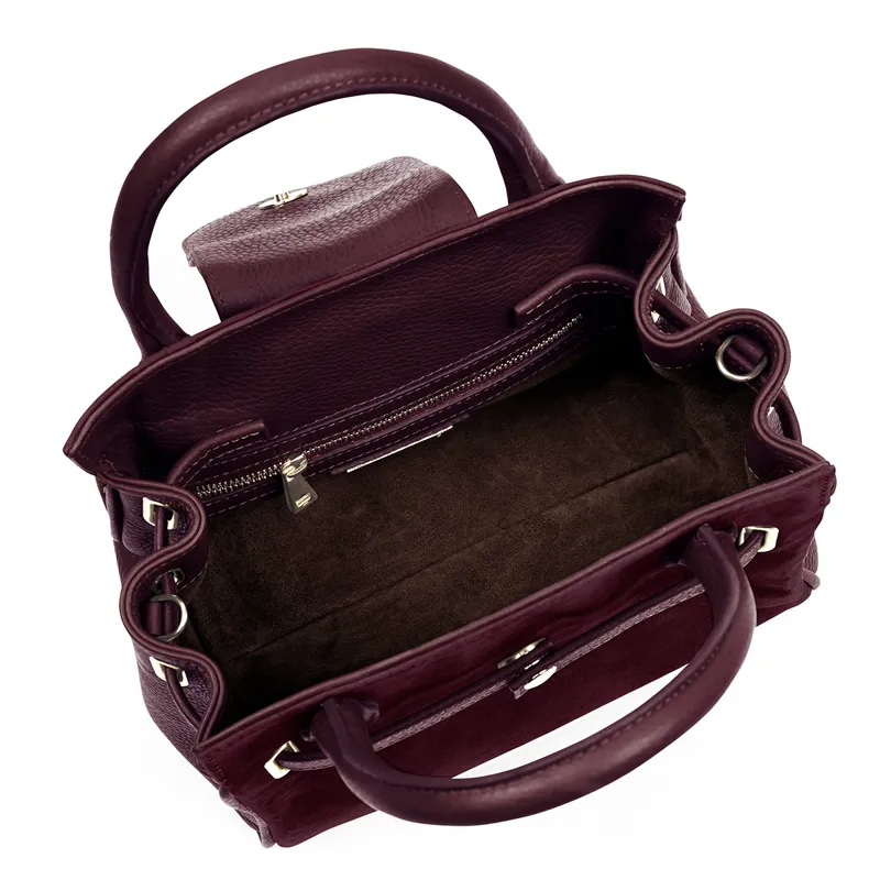 Fairfax and Favor Mini Windsor Handbag - Plum Suede-2
