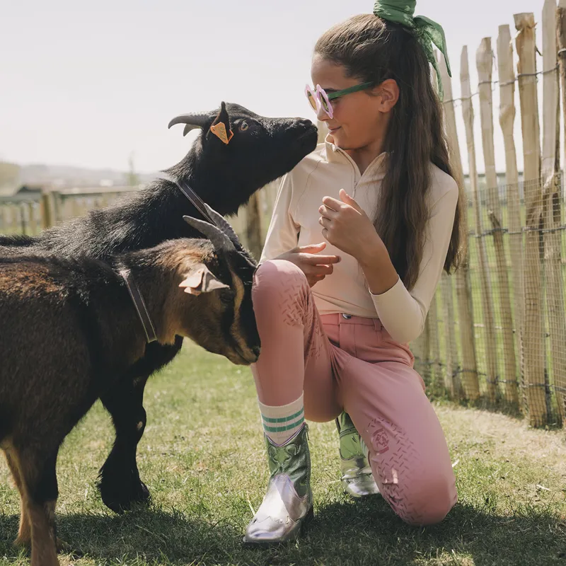 Kentucky Miami Junior Girls Knee Grip Breeches - Old Rose-6