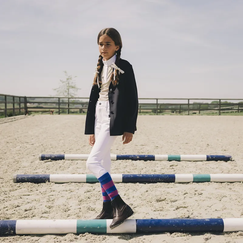 Kentucky Miami Junior Girls Knee Grip Breeches - White-6