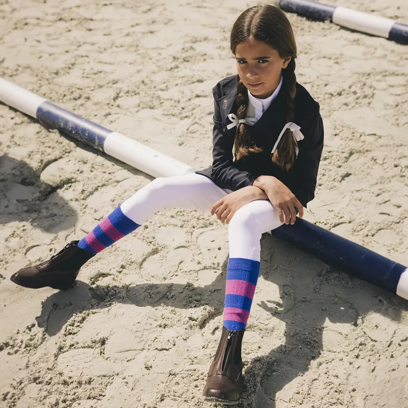 Kentucky Miami Junior Girls Knee Grip Breeches - White-5