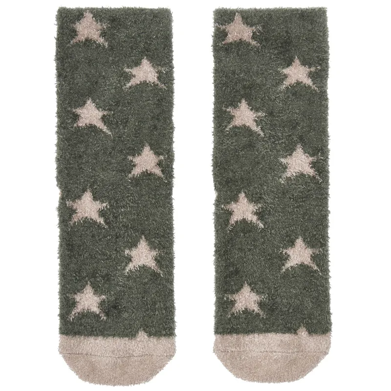 LeMieux Mini Sasha Stripe Fluffies Junior Socks - Almond-1