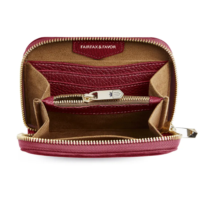 Fairfax and Favor Mini Salisbury Purse - Cherry Suede-1