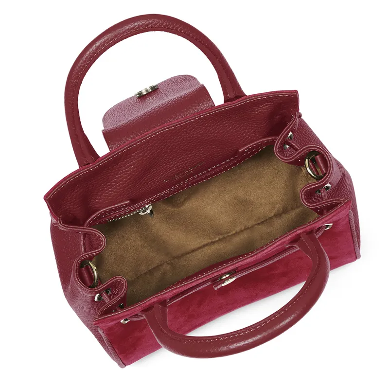 Fairfax and Favor Mini Windsor Handbag - Cherry Suede-3