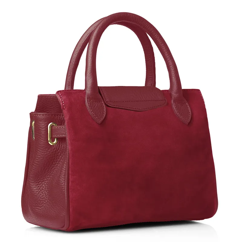 Fairfax and Favor Mini Windsor Handbag - Cherry Suede-2