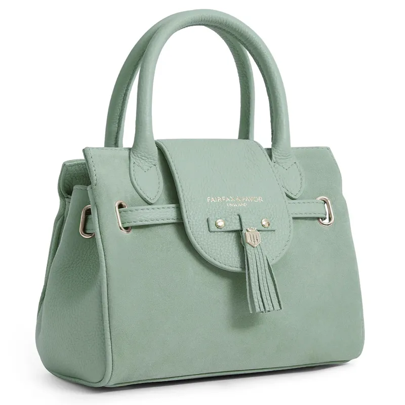 Fairfax and Favor Mini Windsor Handbag - Mint Suede-6