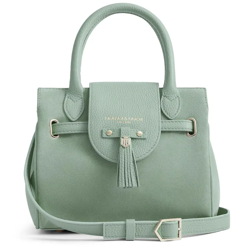 Fairfax and Favor Mini Windsor Handbag - Mint Suede