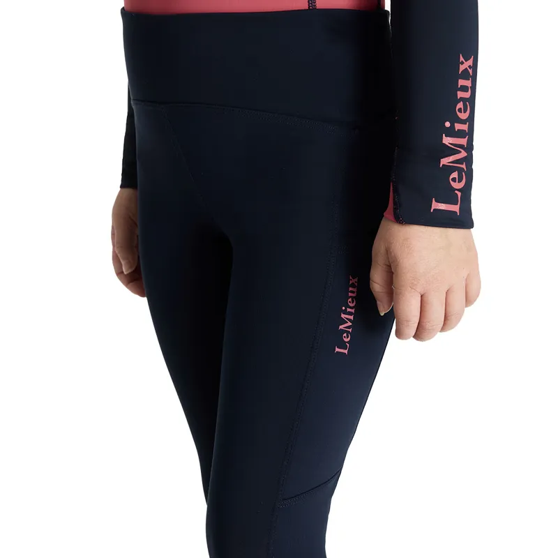 LeMieux Mini Nora Brushes Pull On Junior Riding Tights - Navy-3