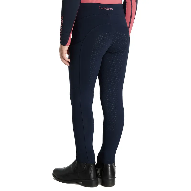 LeMieux Mini Nora Brushes Pull On Junior Riding Tights - Navy-2