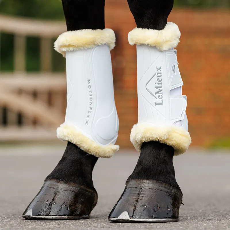 LeMieux Motionflex Dressage Boots with Fleece - White-3