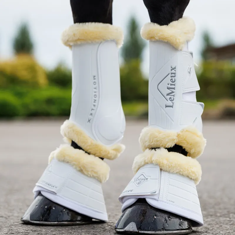 LeMieux Motionflex Overreach Boots with Fleece - White-2
