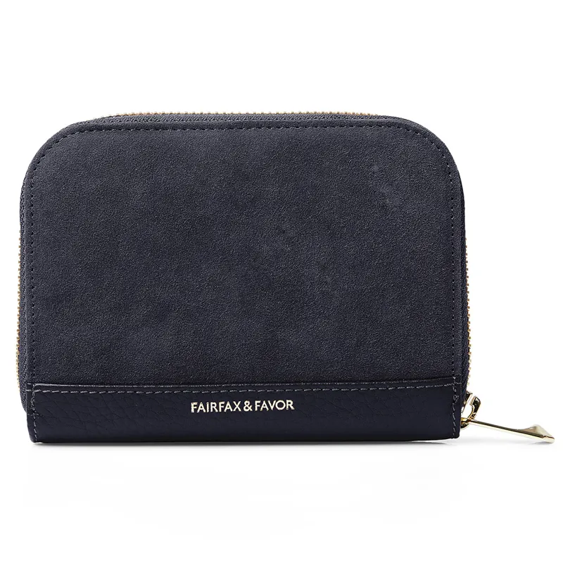 Fairfax and Favor Mini Salisbury Purse - Navy Suede-2
