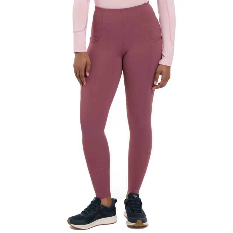 LeMieux Naomi Full Grip Pull On Riding Tights - Rosewood