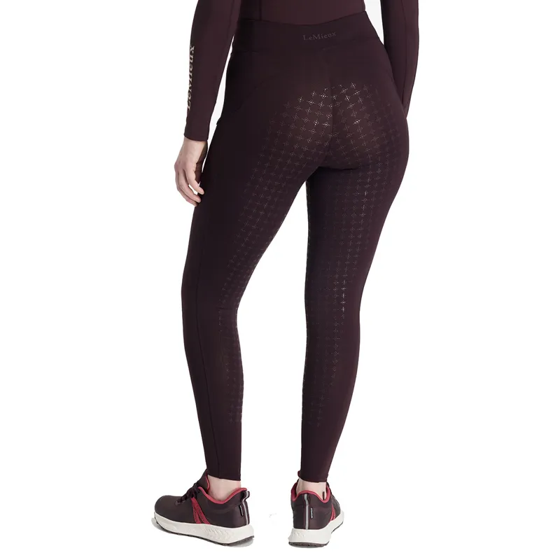 LeMieux Naomi Full Grip Pull On Riding Tights - Damson-2