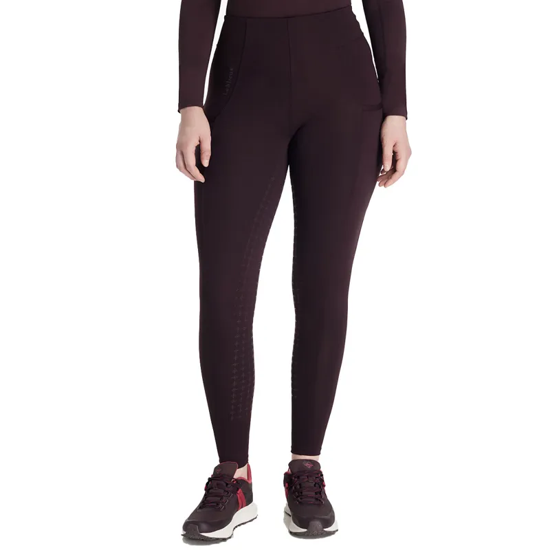 LeMieux Naomi Full Grip Pull On Riding Tights - Damson