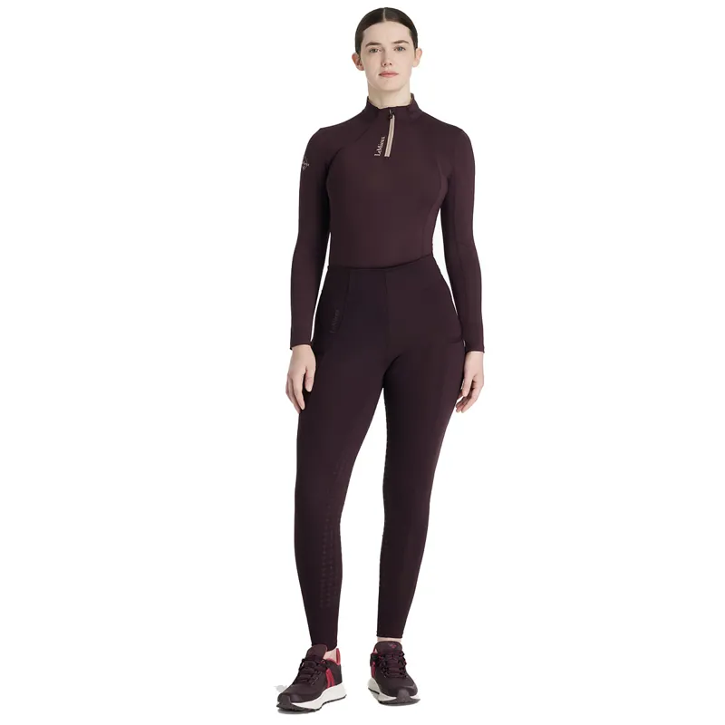 LeMieux Naomi Full Grip Pull On Riding Tights - Damson-1